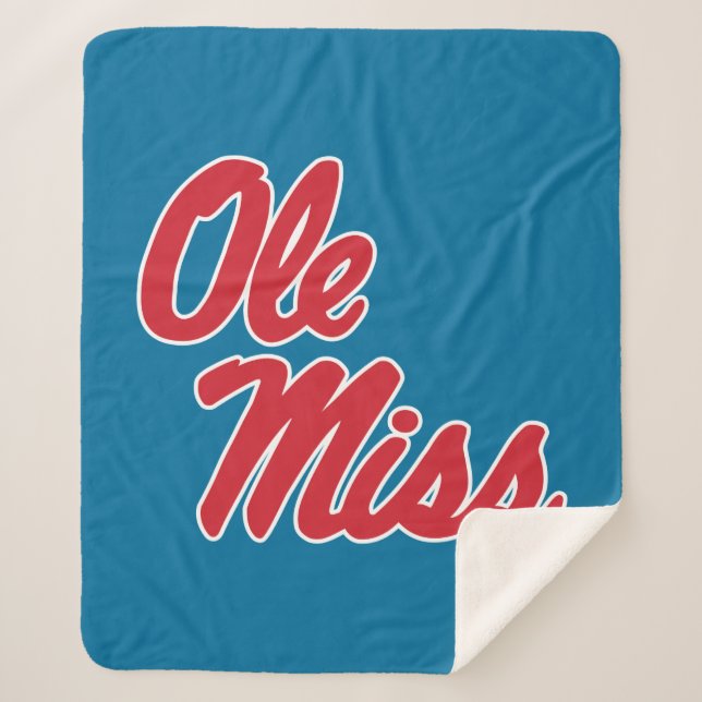 University of Mississippi | Ole Miss Script Sherpa Blanket (Front)