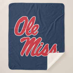 University of Mississippi   Ole Miss Script Sherpa Blanket