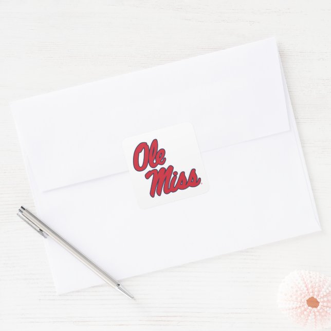 University of Mississippi | Ole Miss Script Square Sticker (Envelope)