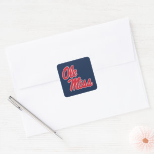 University of Mississippi Ole Miss Script Square Sticker
