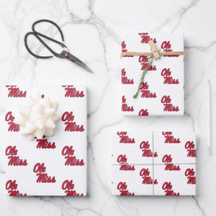 University of Mississippi   Ole Miss Script Wrapping Paper Sheet