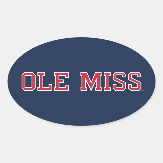 University of Mississippi | Ole Miss Wordmark Oval Sticker (Front)