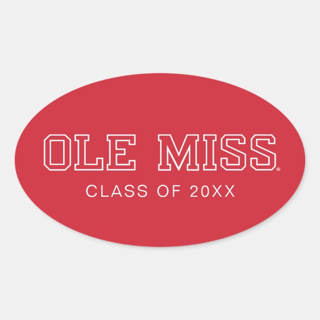 University of Mississippi | Ole Miss Wordmark Oval Sticker (Front)