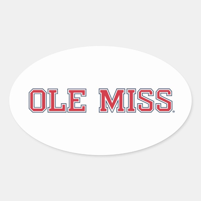 University of Mississippi | Ole Miss Wordmark Oval Sticker (Front)