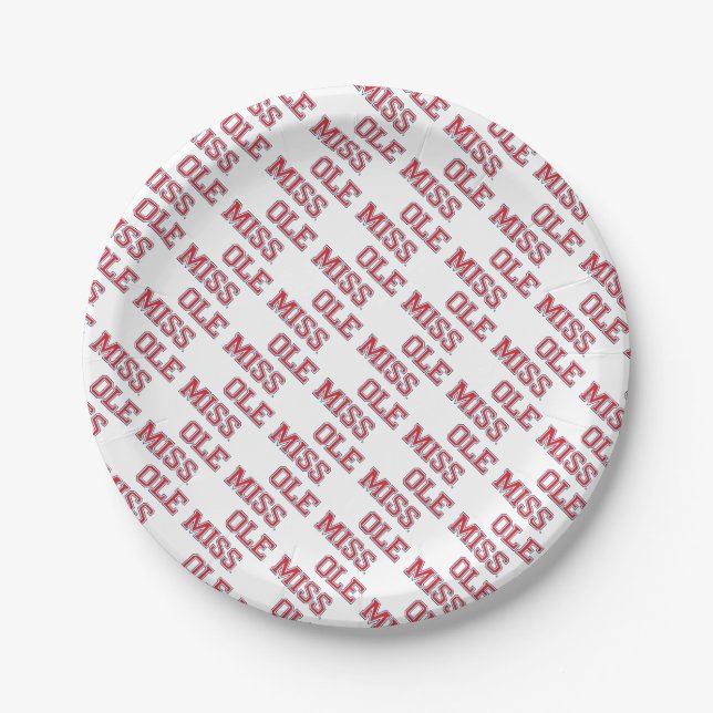 University of Mississippi | Ole Miss Wordmark Paper Plate (Front)