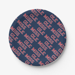 University of Mississippi   Ole Miss Wordmark Paper Plate