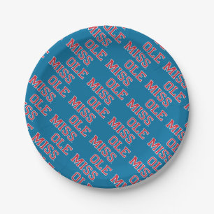 University of Mississippi   Ole Miss Wordmark Paper Plate