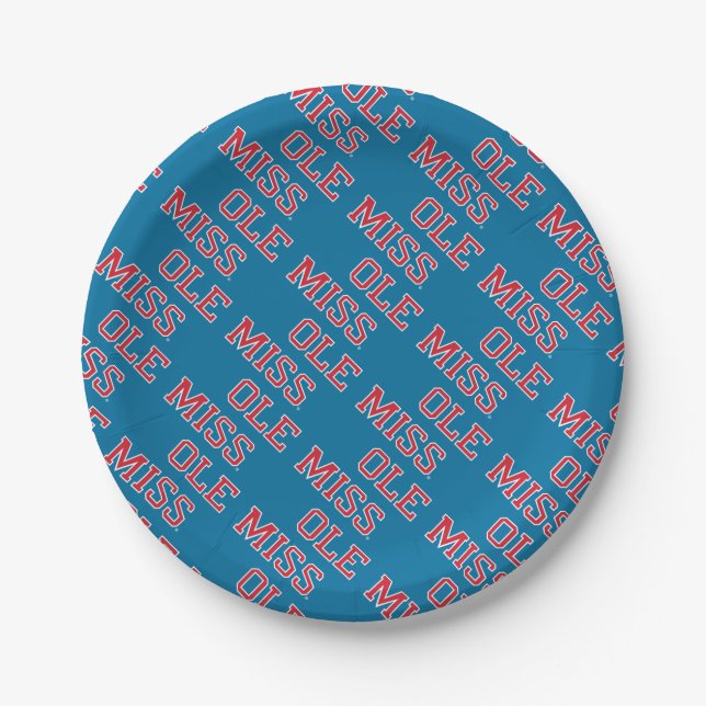 University of Mississippi | Ole Miss Wordmark Paper Plate (Front)
