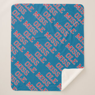 University of Mississippi   Ole Miss Wordmark Sherpa Blanket