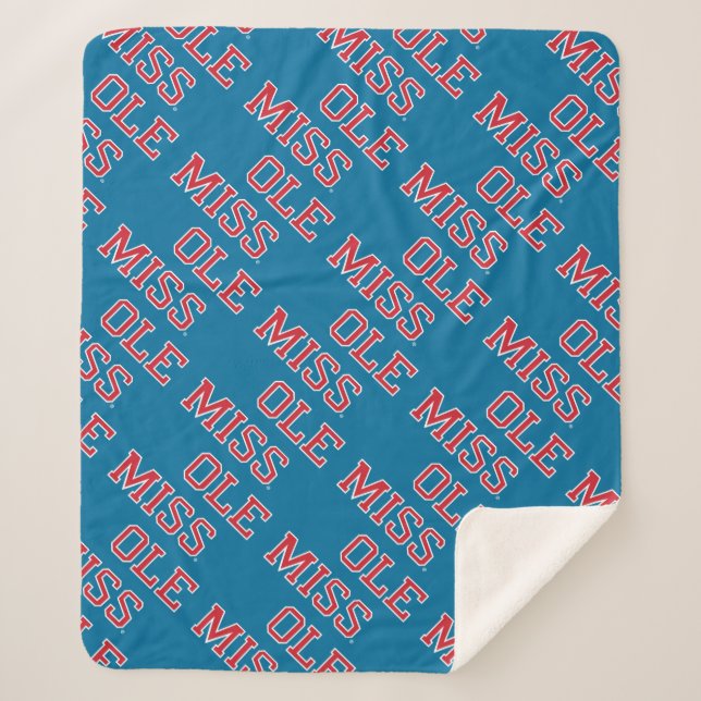 University of Mississippi | Ole Miss Wordmark Sherpa Blanket (Front)