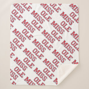 University of Mississippi   Ole Miss Wordmark Sherpa Blanket