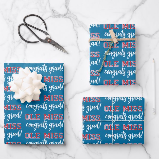 University of Mississippi | Ole Miss Wordmark Wrapping Paper Sheet (Front)