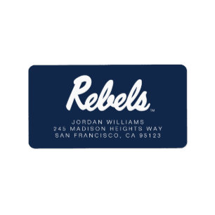 University of Mississippi   Rebels Script Label