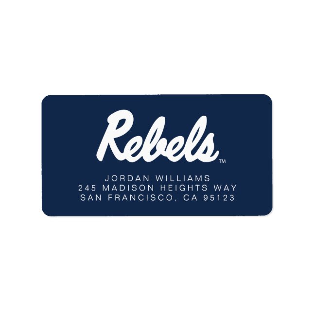 University of Mississippi | Rebels Script Label (Front)