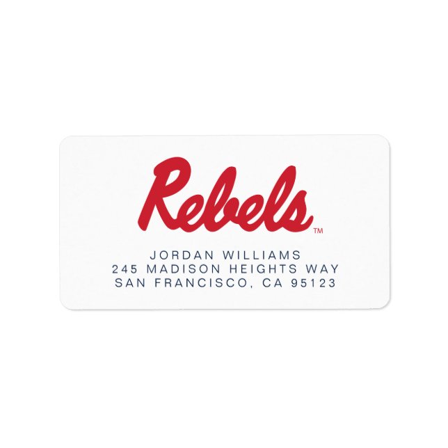 University of Mississippi | Rebels Script Label (Front)