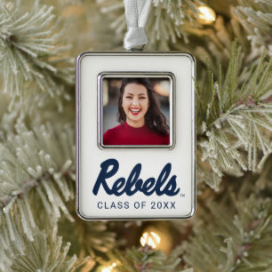 University of Mississippi Rebels Script Silver Plated Framed Ornament