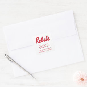 University of Mississippi   Rebels Script Square Sticker