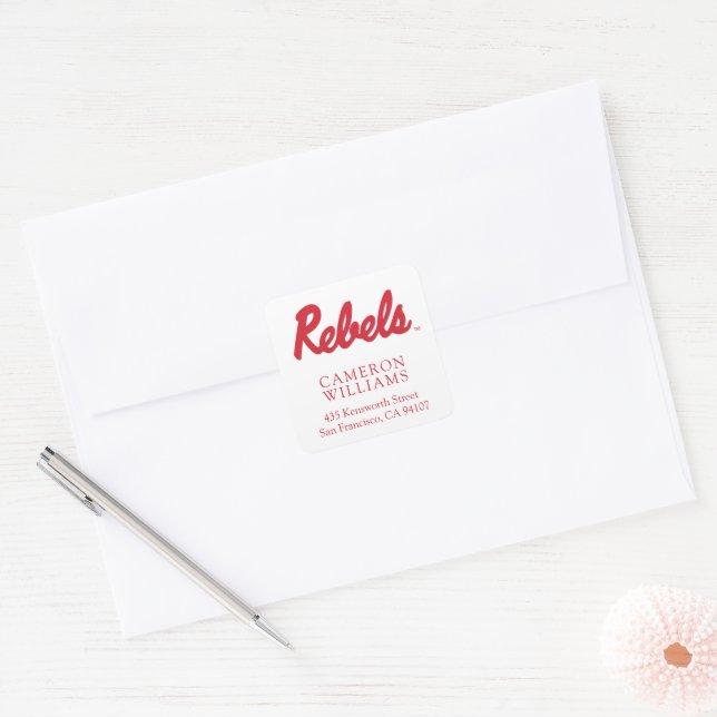 University of Mississippi | Rebels Script Square Sticker (Envelope)