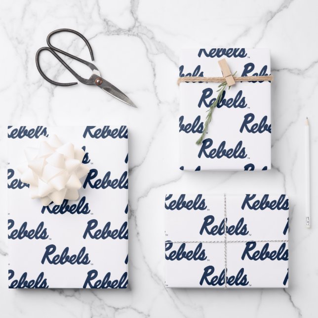 University of Mississippi | Rebels Script Wrapping Paper Sheet (Front)
