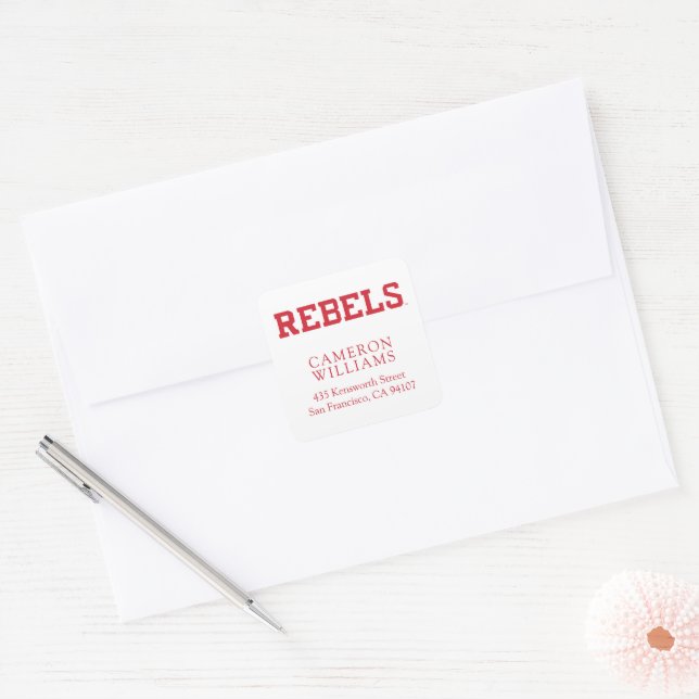 University of Mississippi | Rebels Wordmark Square Sticker (Envelope)