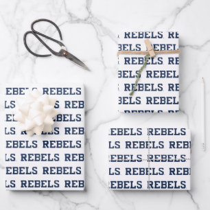 University of Mississippi   Rebels Wordmark Wrapping Paper Sheet