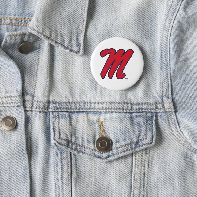 University of Mississippi | Script M 3 6 Cm Round Badge (In Situ)
