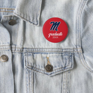 University of Mississippi   Script M 6 Cm Round Badge