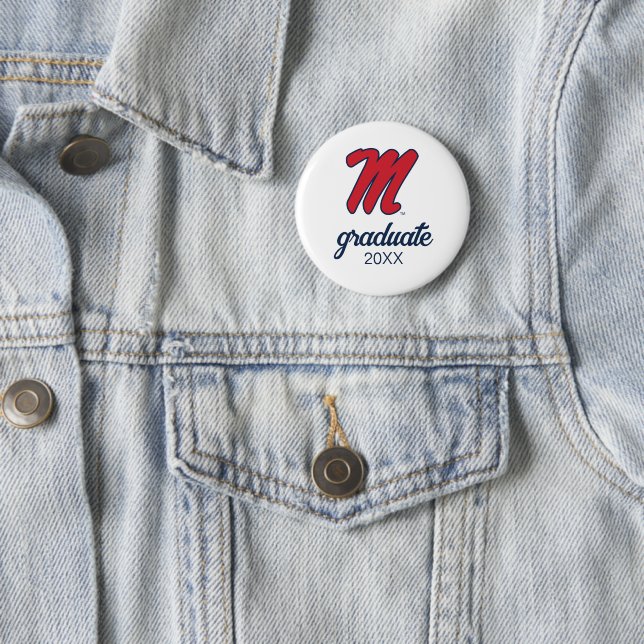 University of Mississippi | Script M 6 Cm Round Badge (In Situ)