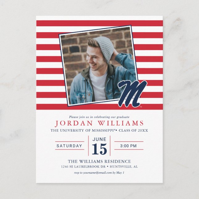 University of Mississippi | Script M Announcement Postcard (Front)