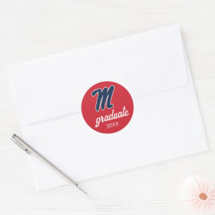 University of Mississippi   Script M Classic Round Sticker