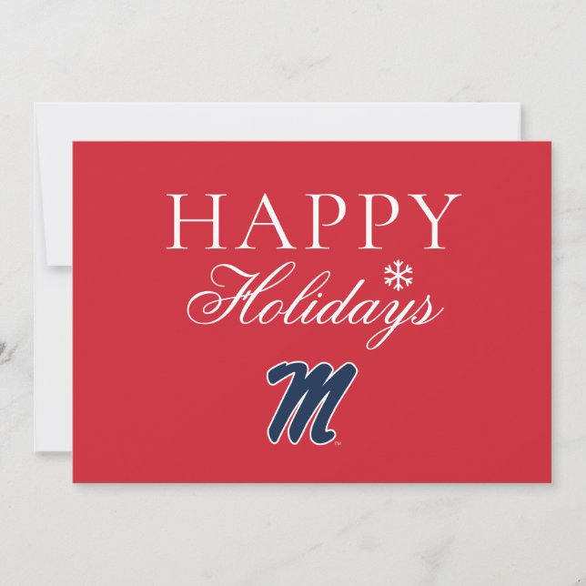 University of Mississippi | Script M Holiday Card (Front)