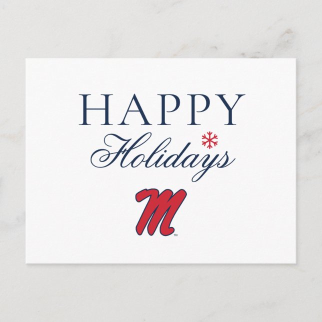University of Mississippi | Script M Holiday Postcard (Front)
