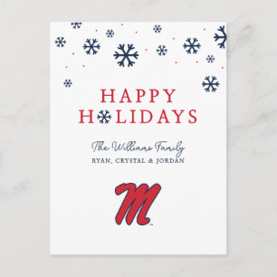 University of Mississippi   Script M Holiday Postcard