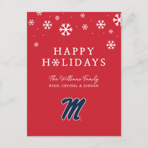 University of Mississippi   Script M Holiday Postcard