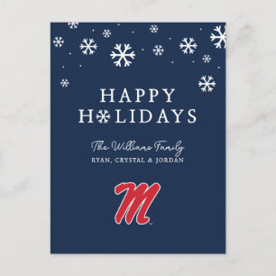 University of Mississippi   Script M Holiday Postcard
