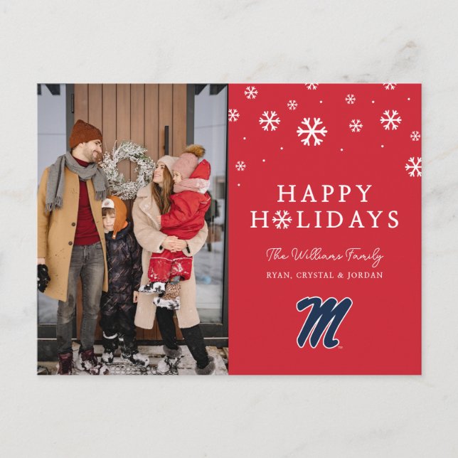 University of Mississippi | Script M Holiday Postcard (Front)