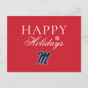 University of Mississippi   Script M Holiday Postcard