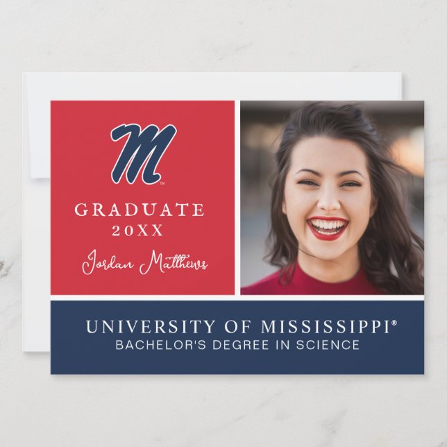 University of Mississippi | Script M Invitation (Front)