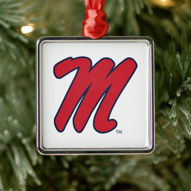 University of Mississippi | Script M Metal Tree Decoration (Tree)