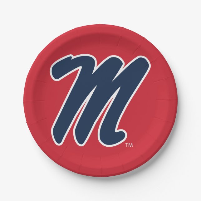 University of Mississippi | Script M Paper Plate (Front)