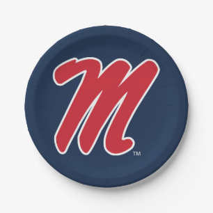 University of Mississippi Script M Paper Plate