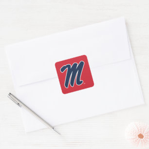 University of Mississippi   Script M Square Sticker