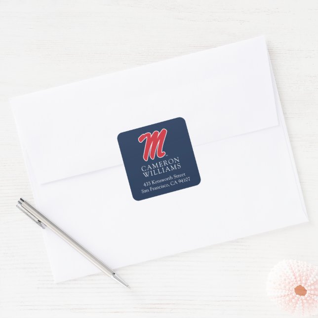 University of Mississippi | Script M Square Sticker (Envelope)