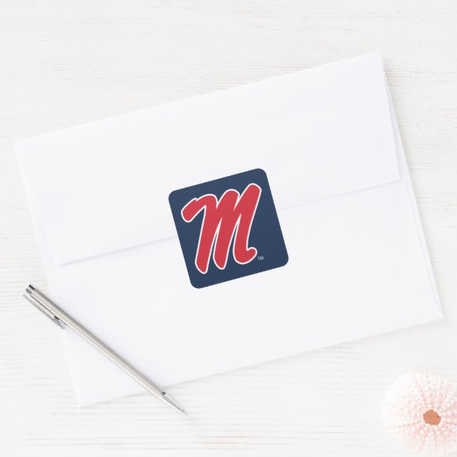 University of Mississippi | Script M Square Sticker (Envelope)
