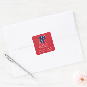 University of Mississippi Script M Square Sticker