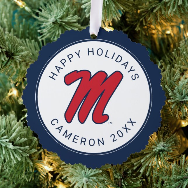 University of Mississippi | Script M Tree Decoration Card (Insitu (Tree))