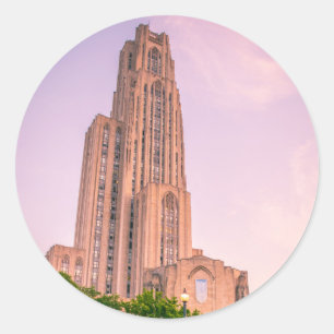 University of Pittsburgh Cathedral of Learning Can Classic Round Sticker
