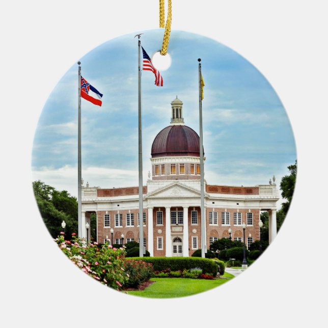 University of Southern Mississippi Ceramic Tree Decoration (Front)