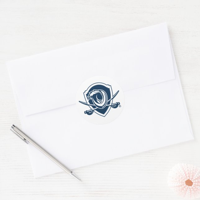 University of Virginia | Cavalier Shield Classic Round Sticker (Envelope)