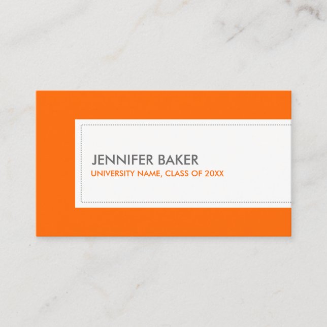 UNIVERSITY or COLLEGE STUDENT ORANGE Calling Card (Front)
